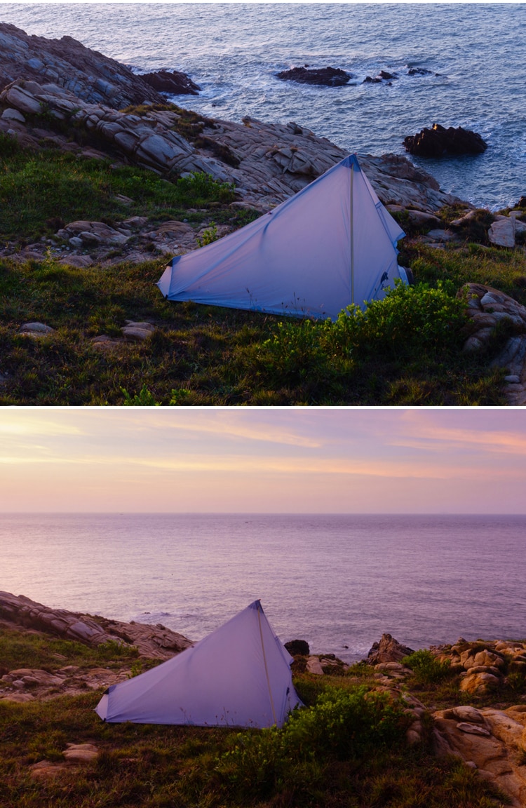 Cheap Goat Tents 3F UL GEAR CangQiong 1 Outdoor Ultralight Camping Tent 3 Season 1 Person Professional 15D Nylon Silicon Coating Rodless  tent Tents 